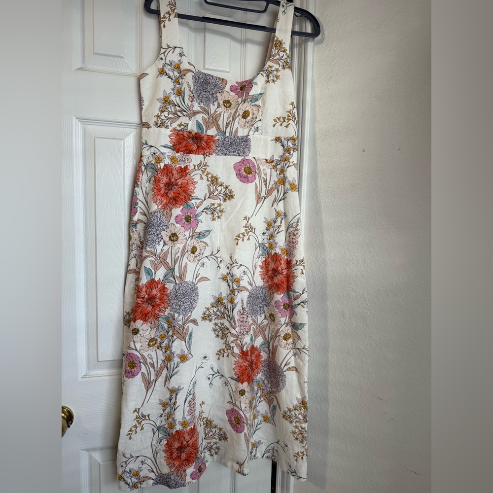 Ann Taylor linen midi dress NWT